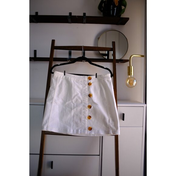 Free People Little Daisies Mini Skirt - Ivory - 10 - New Without Tags - Picture 6 of 7